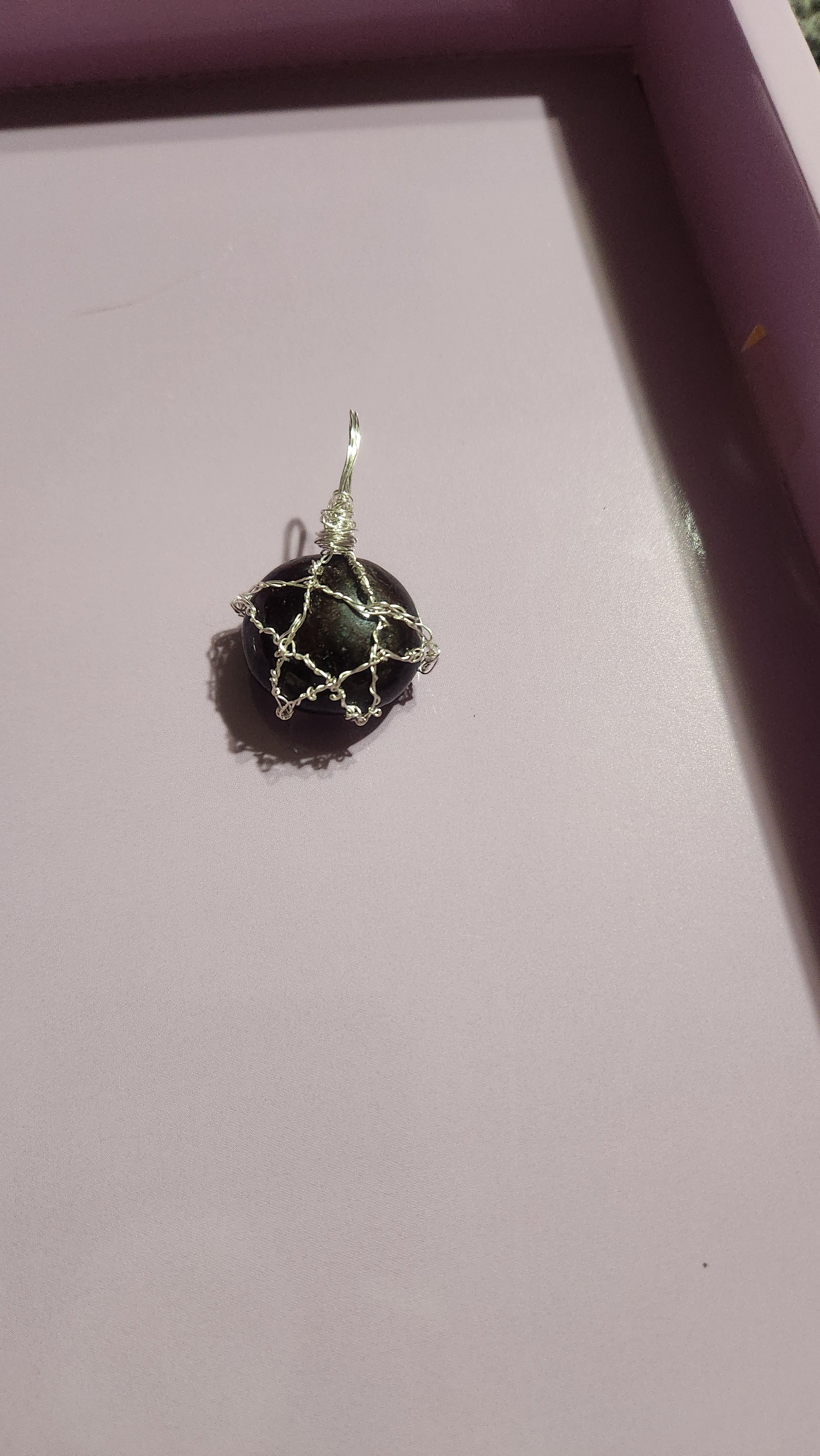 Garnet wire wrap star design necklace