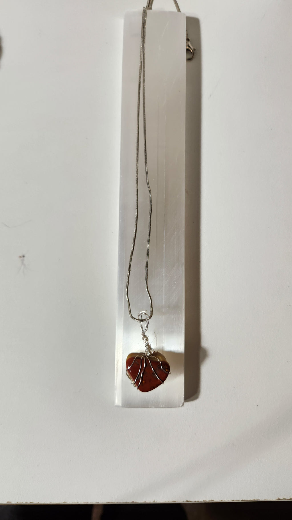 Heart shaped Mookaite necklace.