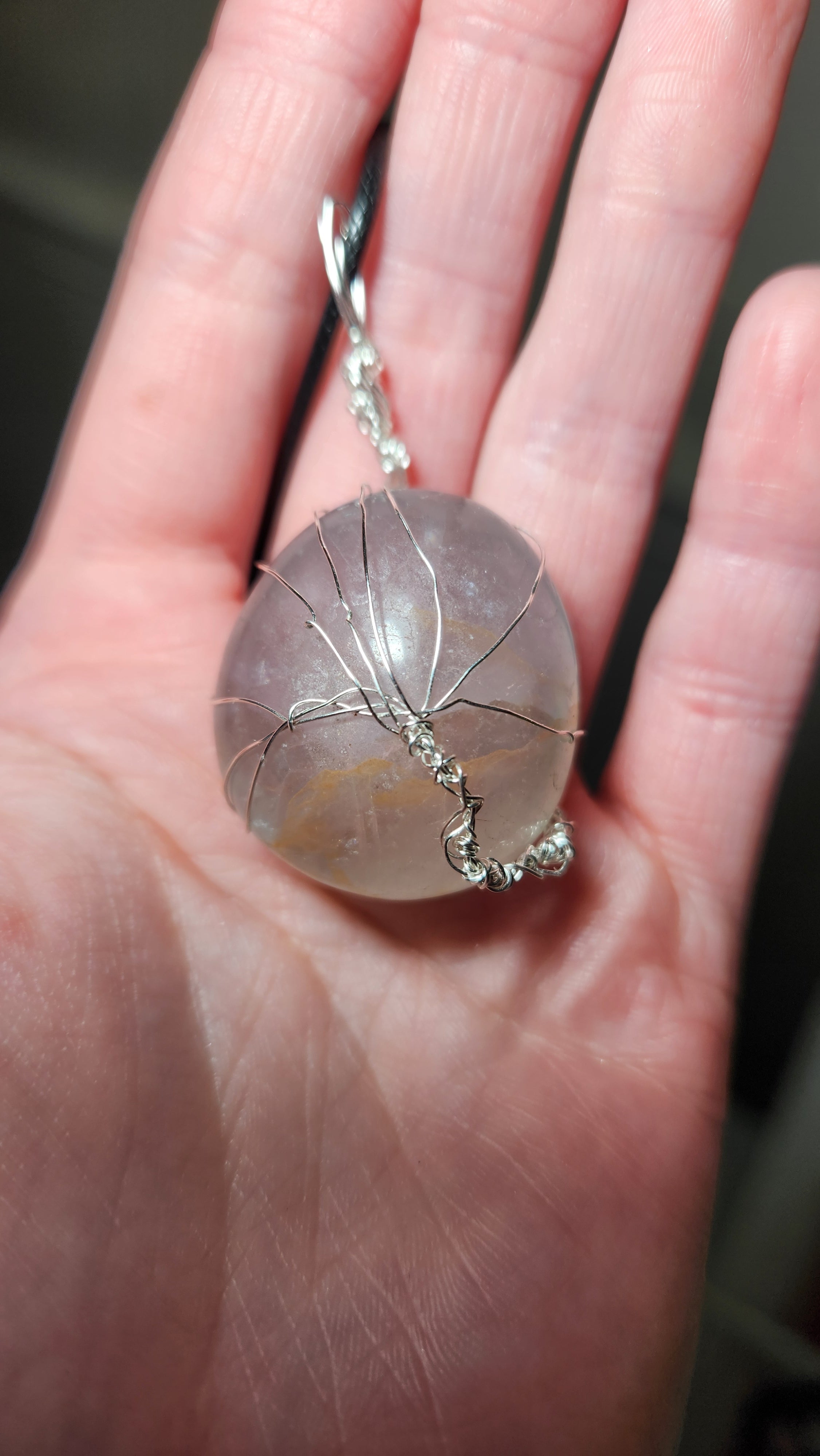 Rainbow Fluorite wire wrap tree necklace.