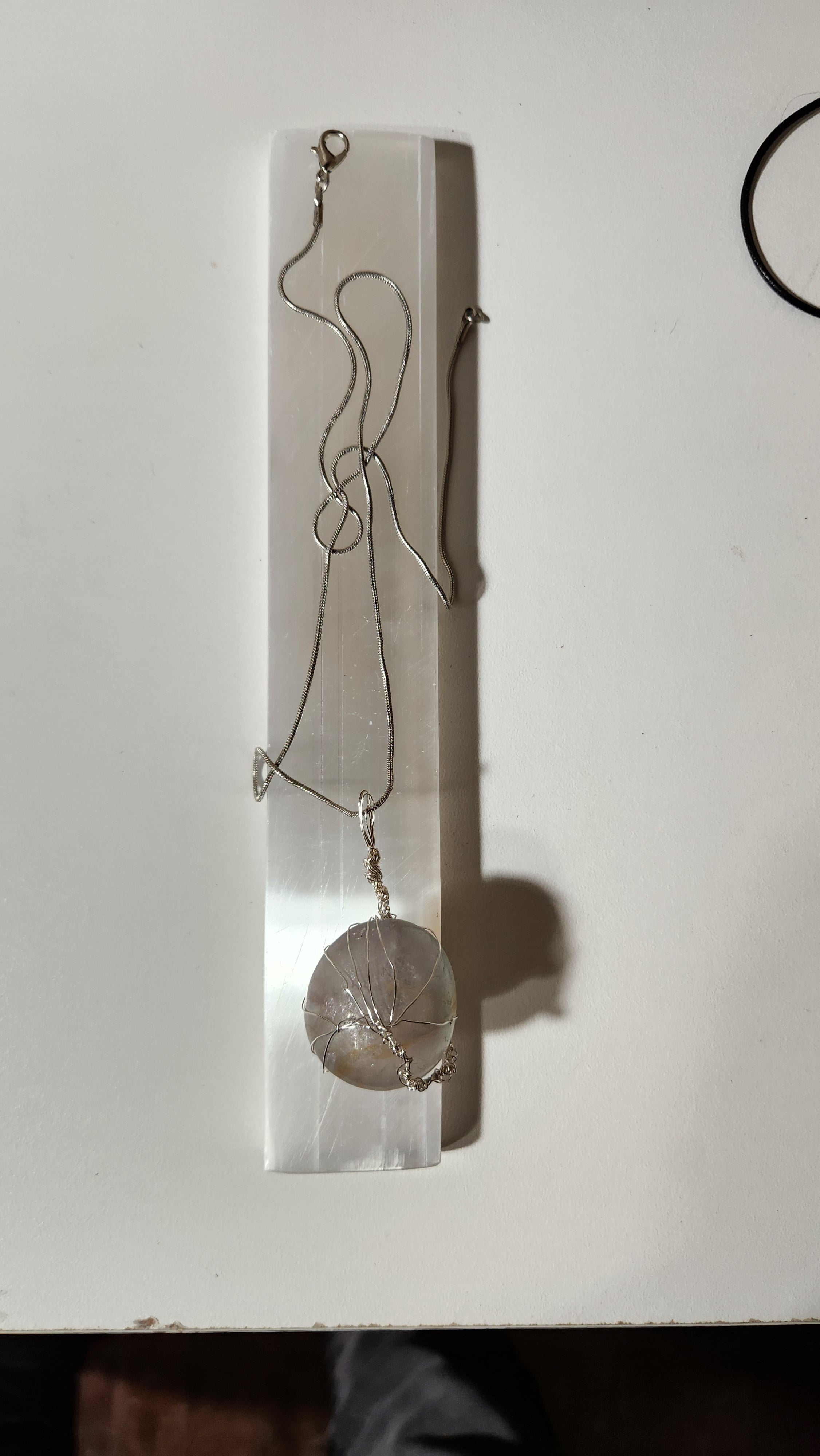 Rainbow Fluorite wire wrap tree necklace.