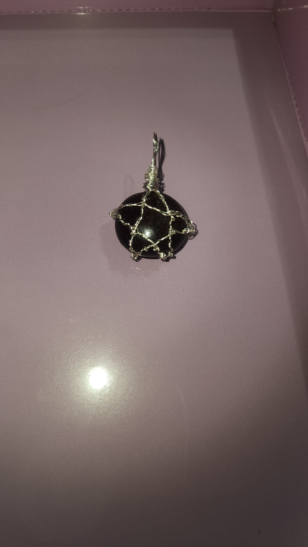 Garnet wire wrap star design necklace