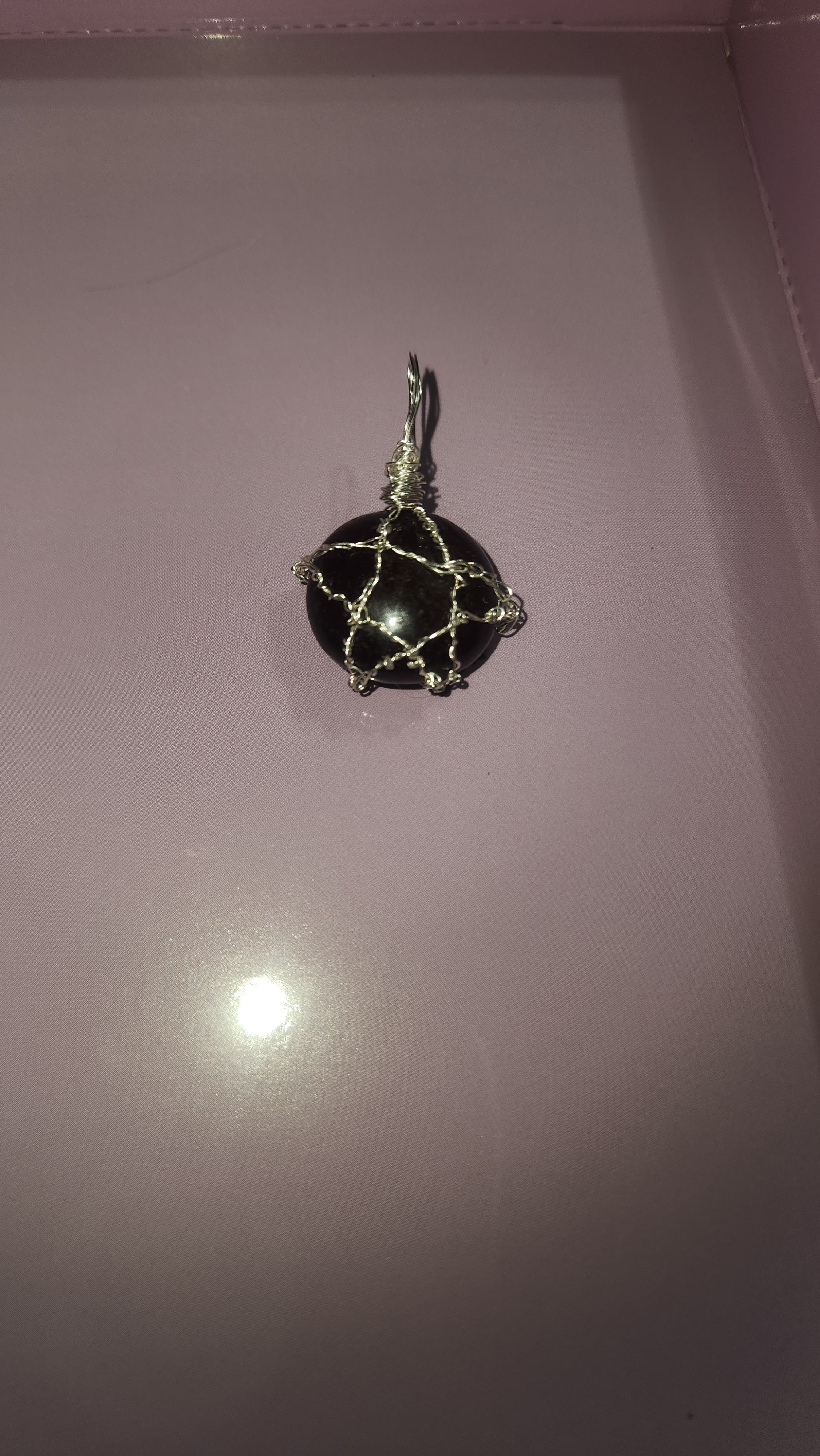 Garnet wire wrap star design necklace